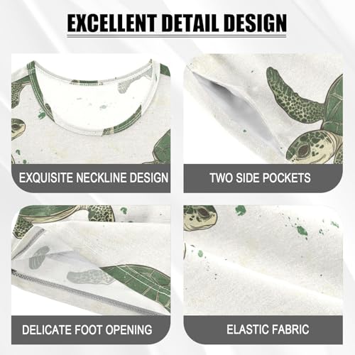 ALAZA Cute Turtles Pajama Set Short Sleeve Sleepwear Soft Lounge Nightwear4