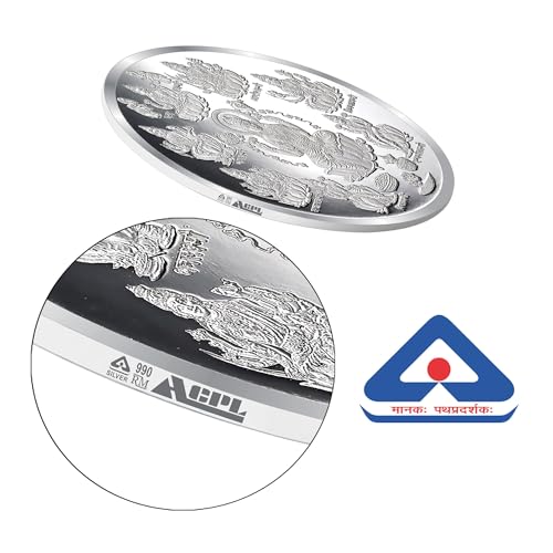 Image of ACPL Precious Moments BIS Hallmarked Ashta Laxmi Silver Coin 999 Pure with Gift Box
