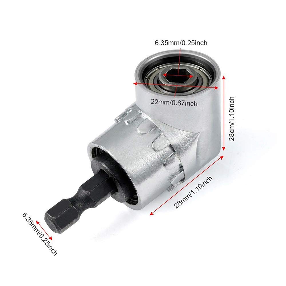 Adaptateur De Perceuse à Angle Droit, Angle De 90 °, Tige Hexagonale, Extension De Tournevis, Douille D'adaptateur De Douille