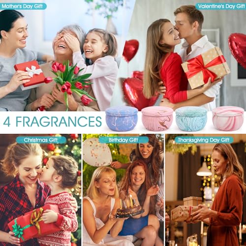 Candle Gifts,Scented Candles Christmas Gift Set for Women, 4 Pack Aromatherapy Candles for Home Scented, Natural Soy Wax Candles Gift Set for Birthday, Mother's Day, Christmas, Valentine's Day - Image 5