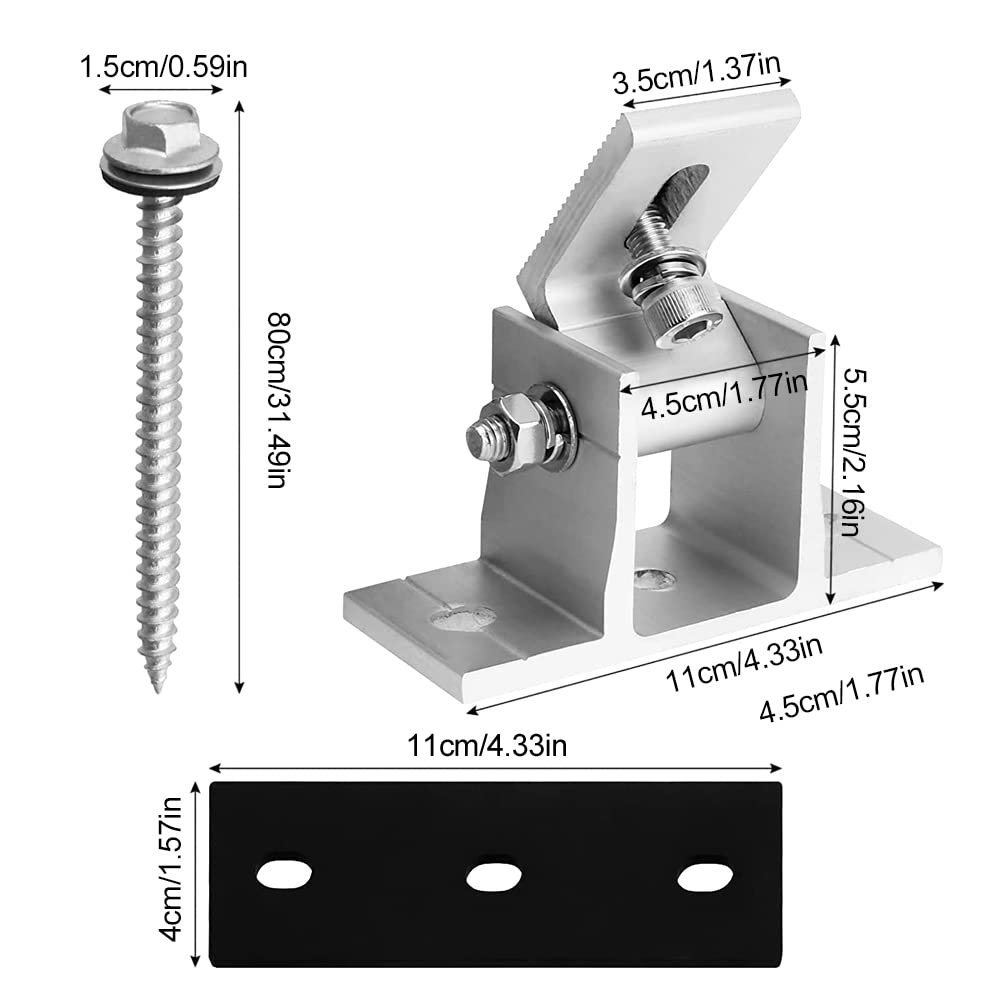 Fixation Panneau Solaire, 4 Pièces Fixation Panneau Solaire En Alliage