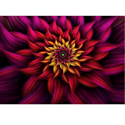 MXJSUA Diamond Painting Kits for Adults, Round Full Drill Diamond Painting Kits 5D DIY Diamond Painting by Number Kits Diamond Art Kits for Home Wall Decor Red Flower 12x16 Inch