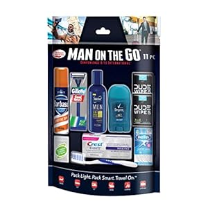 Convenience Kits International Men’s 11 Piece Kit with Oral Care and Grooming Essentials, Featuring: Travel Size Products, Blue