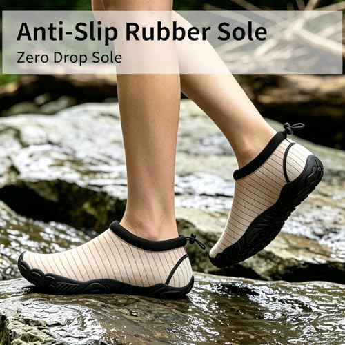 Image of Mishansha Water Shoes Women Wide Toe Quick Dry Aqua Shoes | Adult Swim Shoes Anti-slip Five Finger Barefoot Shoes For Beach Hiking Yoga Reefing Surfing River
