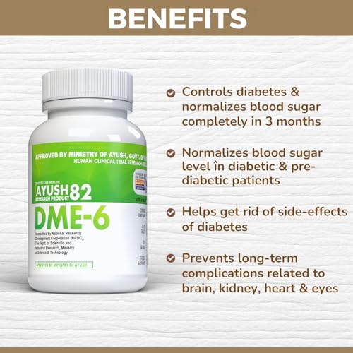 Image of Ayush 82 DME-6 | Diabetes Care Ayurvedic Medicine | Supports Healthy Blood Sugar Levels | Approved by Ministry of AYUSH | 1 Month Course, 120 Tablets