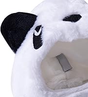 Vista 5 de Gorro de felpa para mascotas, disfraz de perro a la moda, sombrero de punto compatible con panda de Navidad, L