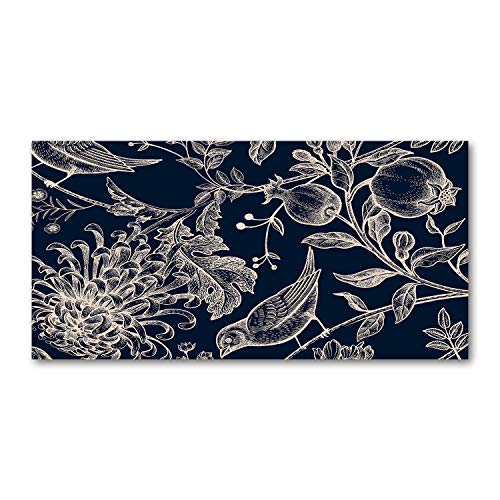 Toile fleurs et oiseaux bleu pour une ambiance poétique à la maison