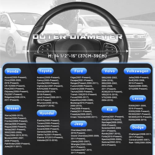 Seg Direct Black And Blue Microfiber Leather Auto Car Steering Wheel Cover Universal 15 Inch #TOP4