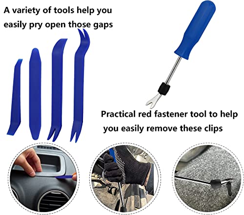 Image of Car Push Retainer Clips Automotive Screws Auto Body 845Pcs Fastener Push Pins Kit Set Panel Bumper Clips with 10 Cable Ties Fastener Remover for GM Ford Toyota Honda Chrysler Acura Blue