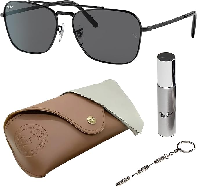 Ray-Ban RB3636 Square Shape Non-Polarized Sunglasses for Men & Women Includes Official Rayban Eyewear Kit Ideal Formal & Casual Wear Sunglasess Dark Grey Lens