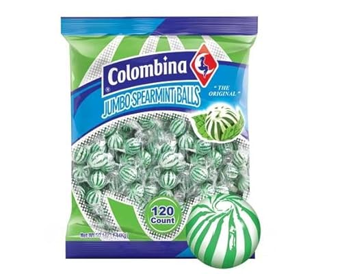 Colombina Jumbo Mint Balls, Peppermint And Spearmint Candy, With Nosh Pack Mints, Red And Green Candy Bulk Bag, 120 Pieces, Mint Flavored Candy Variety Pack, Individually Wrapped (2 Pack) #TOP5