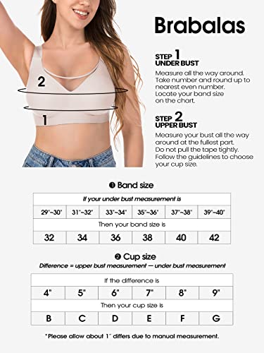 Brabalas Wireless Bras For Women, Extremely Comfortable Seamless Mesh Bralettes Adjustable Padded Everyday Bra #TOP5