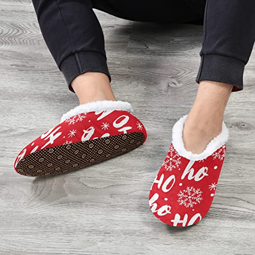 Unisex Slipper Ho Ho Ho Santa Claus Laugh Coral Fleece House Slipper Anti-Skid Indoor Socks House Shoes For Men And Women-M #TOP5