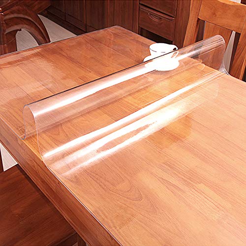Clear PVC Table Protector Pad Crystal Rectangular 36x60 inch Waterproof Wipeable Kitchen Countertop Protector Vinyl Non-Slip Desk Mat for Dining Coffee Table Writing Desk Cover 1.5mm Thick by Leoewo - Image 2