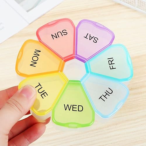 Miniatura 4 de Pastillero de 7 días, organizador portátil de medicamentos semanal, caja de almacenamiento de medicamentos, estuche para pastillas, organizador de