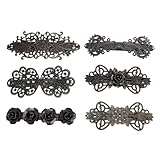 [ELEGANTE DESIGN VINTAGE]: Realizzate in lega di alta qualità con intricati motivi floreali in bronzo, queste mollette per capelli trasudano raffinatezza e bellezza.
