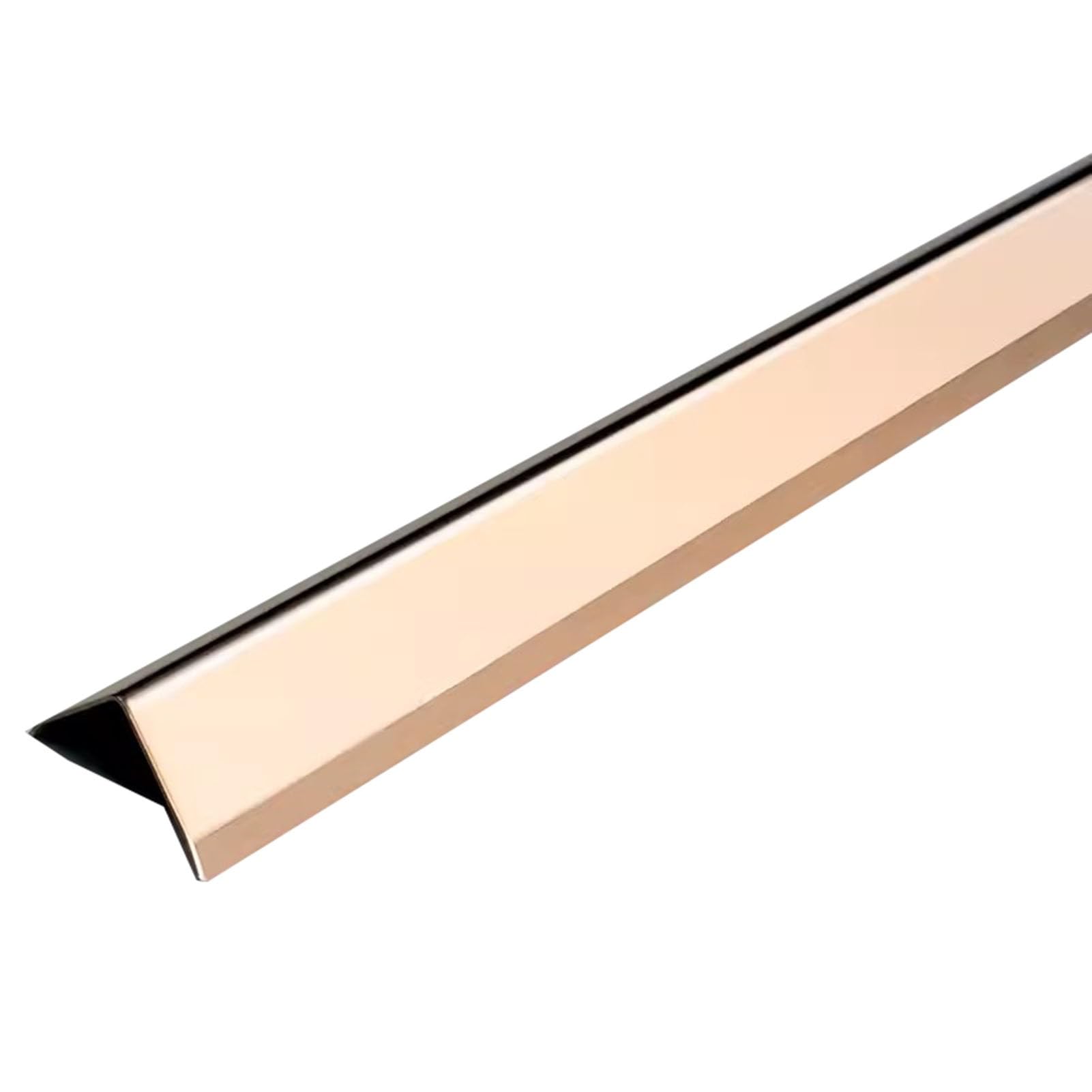 Protector de esquina de pared de acero inoxidable, 39, 47, 55, 63, 71 pulgadas de largo, autoadhesivo, borde de seguridad de borde ancho, oro rosa, longitud de 130 cm