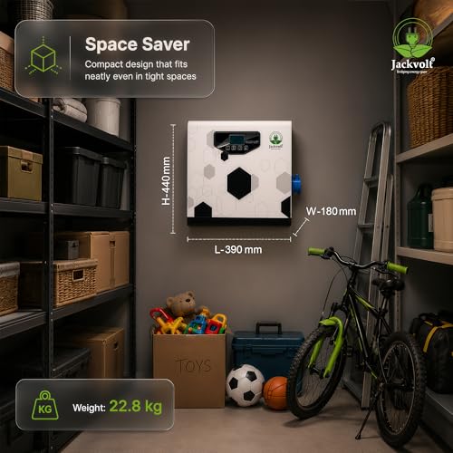 Image of JACKVOLT 1KVA Wall Mounted Lithium Inverter with Inbuilt Battery | Pure Sine Wave Inverter for Home, Office, Shop | Power Backup | Maintenance-Free| Long Backup| Upto 15-Year Life