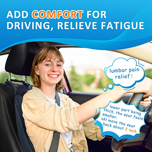 Lumbar Support Pillow For Car-Memory Foam Car Back Support For Driving Fatigue/Back Pain Relief - Dual Straps Better Fix The Back Support For Car - Dark Gray #TOP2