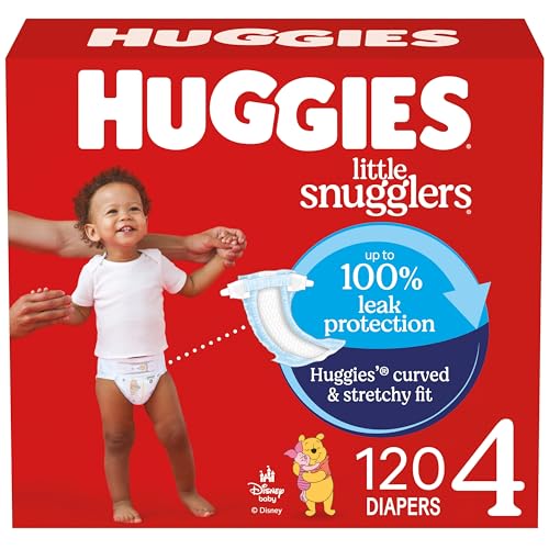 Image of Huggies Size 4 Diapers, Little Snugglers Baby Diapers, Size 4 (22-37 lbs), 120 Count, Packaging May Vary