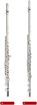 Flute 16 17 Open Silver Plated Flute Sterling B C Tail Beginners And Professional Players,17