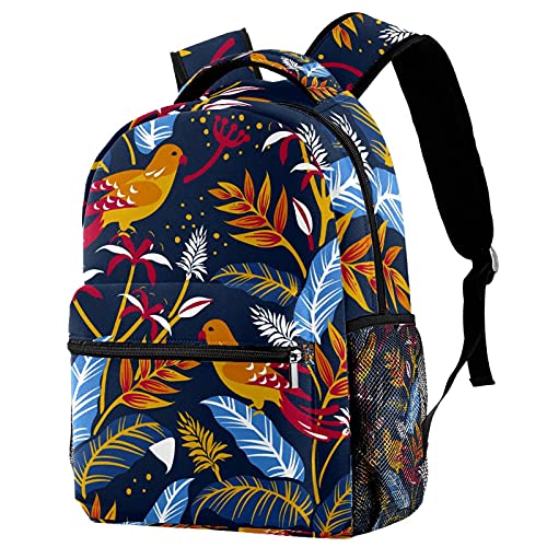 Sac à dos d'école oiseaux multicolore décontracté pour homme et femme