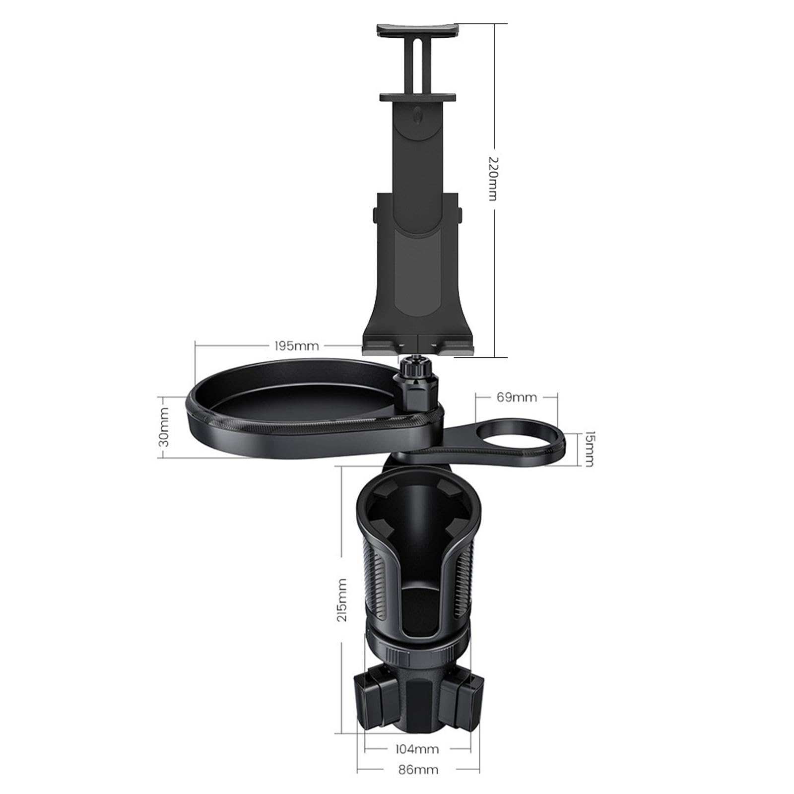 JicSuXi Car Phone Holder Food Table Tray Gadget Detachable Drink Holder Extender Car Cup Holder Expander for Coffee Cups