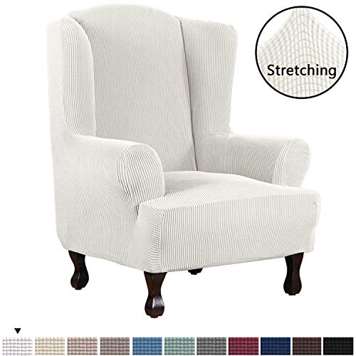 1 Piece Super Stretch Stylish Furniture Cover/Wingback Chair Cover Slipcover Spandex Jacquard Checked