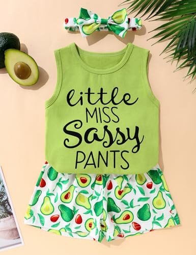 Image of Hipea Toddler Girl Outfits Floral Tops Sleeveless Tank Tops Shorts Headband Summer Clothes Set