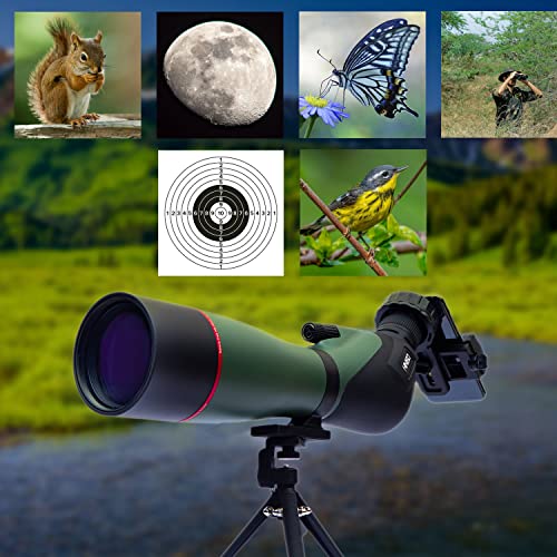 Image of HINISO Spotting Scope 20-60x80 HD Dual Focus Zoom Telescope with Tripod, Phone Adapter & Bag | BAK4 Prism, Waterproof Fogproof Scope for Bird Watching, Stargazing, Wildlife & Target Shooting