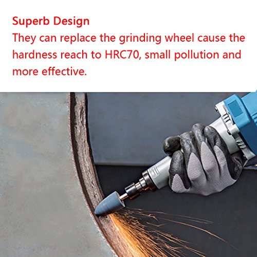 Corundum Grinding Heads, Abrasive Mounted Stone Grinding Wheel Head, Rotary Tools Deburring Polishing Bits Set, with 1/8