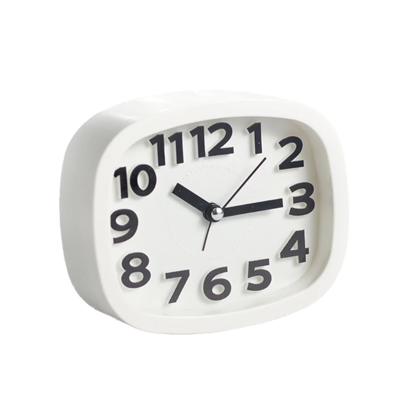 LUYSGBXR Alarm Clock Mini Mute Alarm Clocks, Battery Bedside Desk Table, Home Decor, Kid's Creat Gifts, Square Portable Candy Colors(WHITE)