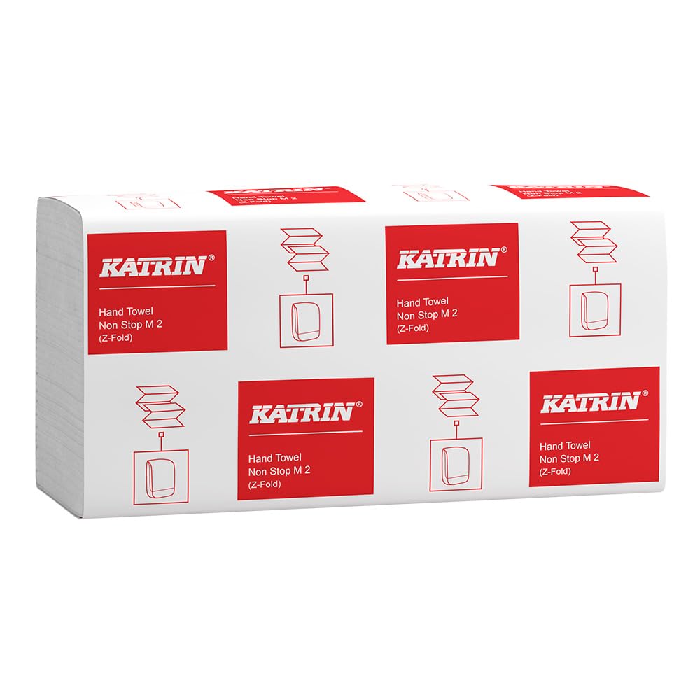 4000 Stück Katrin KATRIN Papierhandtücher Non Stop M2, Z-Falz, 2-lagig, Handy Pack, weiß, L: 24 cm, B: 20,3 cm