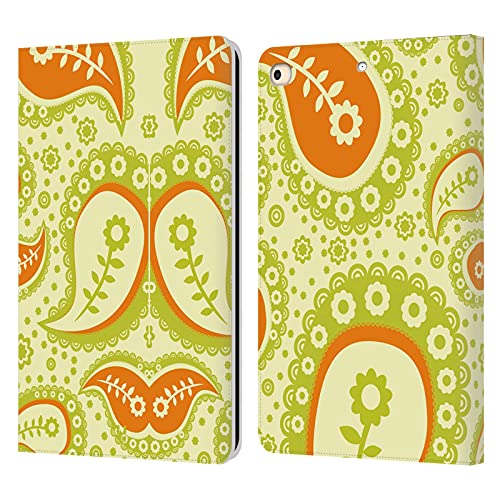 Étui portefeuille en cuir Apple iPad 9.7 motifs cachemires jaune clair
