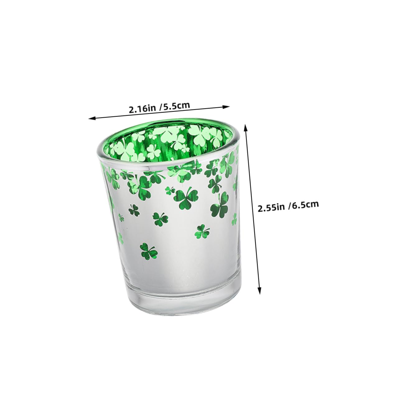 Cabilock 12pièces Bougeoirs Verre Vert Motif à Quatre pour Saint-Patrick Décoration De Table pour Mariage Et