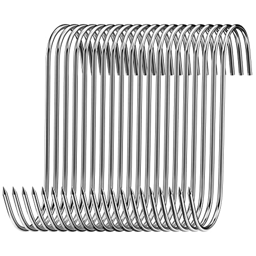 Firschoie Lot de 20 Crochet de boucher en acier inoxydable, Crochet de boucher pour le traitement de la viande de antirouille, Convient pour suspendre...