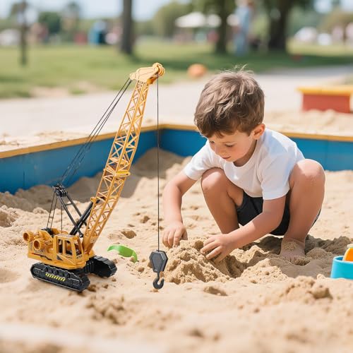 image for victob Metal ABS Crane Toy, Diecast Construction Vehicles Crane Model 