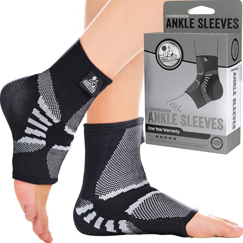 Image of Ankle Compression Sleeve - Ankle Support for Women & Men | Compression Sleeve for Achilles Tendon Support, Ankle Stability, Running, Training, Fitness & Daily Wear