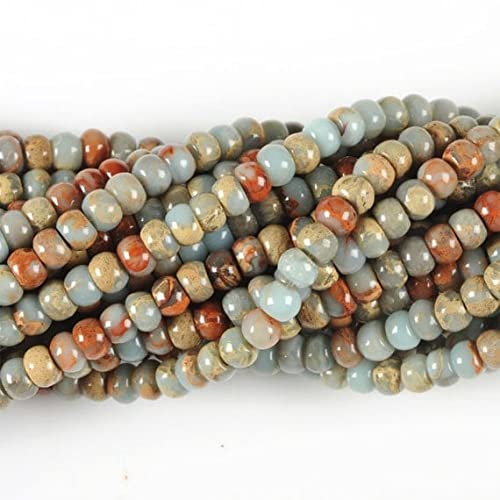 Perles serpentine 6mm rondelle LKBEADS 0231 pierre de gemme pour fil de collier et bracelet
