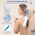 Toilet Aids Set for Wiping - Long Handle Butt Wiper, Anti-Slip Curved Handle Bath Body Brush and Curve Hair Brush for People Overweight, Elderly and Disabled People（3PCS Personal Hygiene Kit) - Image 5