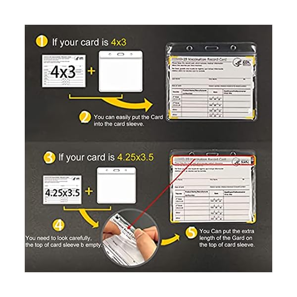 CDC Impfausweis-Schutzfolie, 10,2 x 7,6 cm, für COVID-19-Impfpass, transparent, aus Vinyl, mit wasserdichtem… – Bild 3