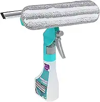 Mop Limpa Vidros Spray 3 em 1, Pulverizador, Esfregão e Rodo, Borrifa, Limpa e Seca