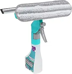 Mop Limpa Vidros Spray 3 em 1, Pulverizador, Esfregão e Rodo, Borrifa, Limpa e Seca