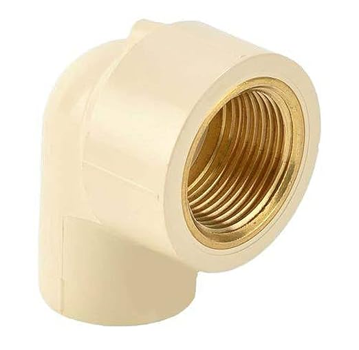 ashirvad Premium CPVC Elbow 90 {Brass Threaded} Ideal for Hot & Cold water (0.75X0.75 inch/2.0X2.0 cm (Pack of 5 Pieces))