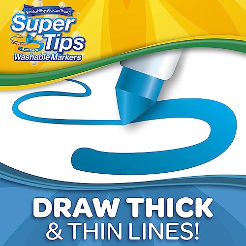 Image of Crayola Super Tips & Silly Scents Washable Marker Set (120ct), Bulk Colored Markers for Coloring Books, Fine Tip, Conical, Water-Based Ink, Ideal for Kids' Art Projects, Gifts