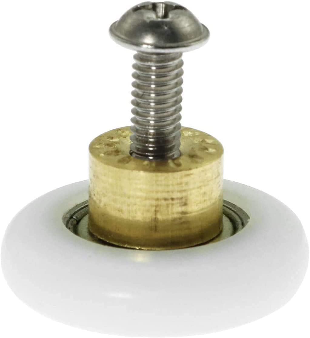 2 Ruedas De Polea Para Puerta Corredera De Ducha O Baño - Aexit 26mm Diámetro - Rodillos De Una Sola Rueda Con Cojinete - Metal Y Plástico - Tono Plateado