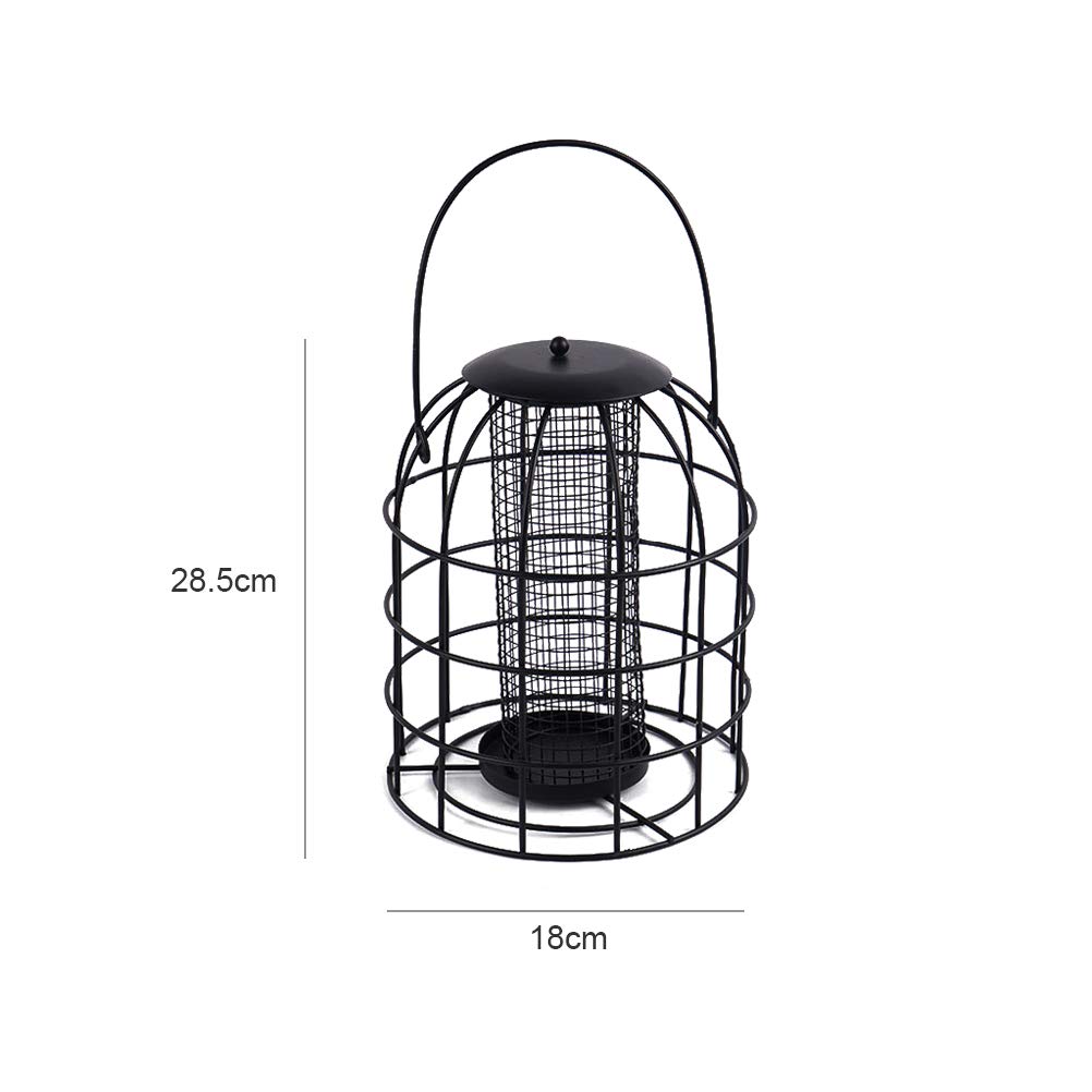 Mangiatoia Per Uccelli In Metallo Con Uccelli Decorativi – 27x27x21,5 Cm, Da Parete, Anche Per Fiori - 5