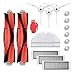 Produktbild BLUELIRR 3 Stück Seitenbürste,2 Rock S50 Vakuum Ersatzteile,3 Stück HEPA Filter,2 Stück Hauptbürste,1 Stück Reinigungswerkzeug,6 Stück Wassertank Filter,für Xiaomi MI Roboter Vakuum Staubsauger
