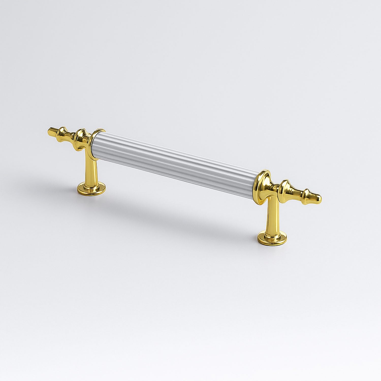 Ovacık 10 ADET Gold Altın Beyaz 96 mm Metal Kulp Mobilya Çekmece Dolap Kapak Kulpu Kulbu Kulpları