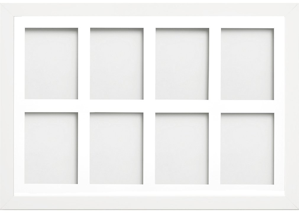 Frame Company Watson White Multi-Aperture Photo Frame with Mount, 30x20 for 8x6 (x8) * Choice of Frame Colour and Mount Design* NEW